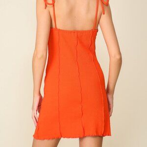 Lumiere Twist Front Cutout Tie Strap Knit Textured Dress-large